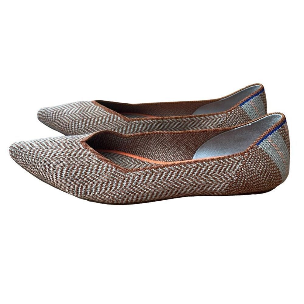 Rothy’s The Point Ballet Flats Camel Heringbone Rare Size 8 - Picture 5 of 10